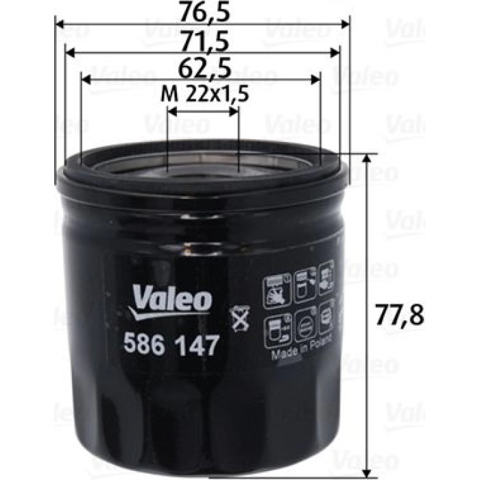 Valeo Ölfilter 586147 Valeo Ölfilter 586147