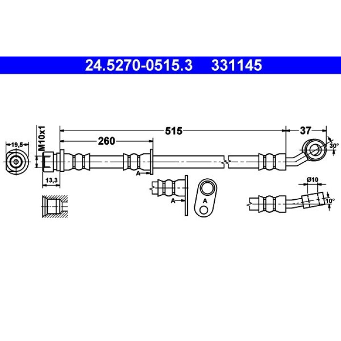 ATE Bremsschlauch 24.5270-0515.3 ATE Bremsschlauch 24.5270-0515.3