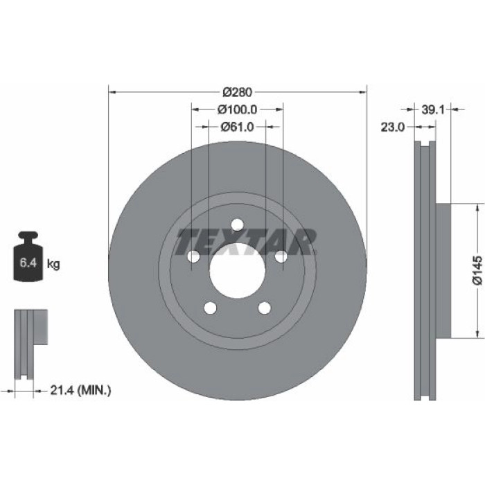 Textar Bremsscheibe 92108505 Textar Bremsscheibe 92108505