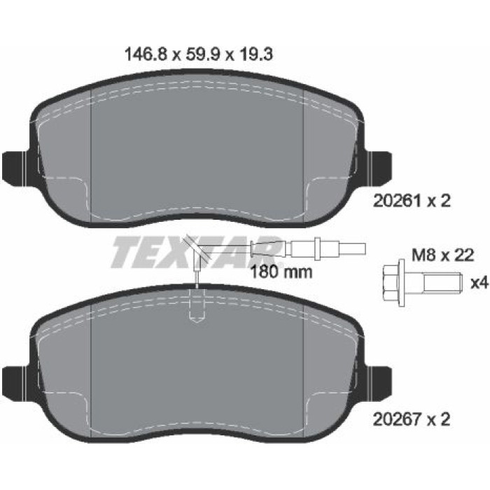 Textar Bremsbelagsatz 2026101 Textar Bremsbelagsatz 2026101