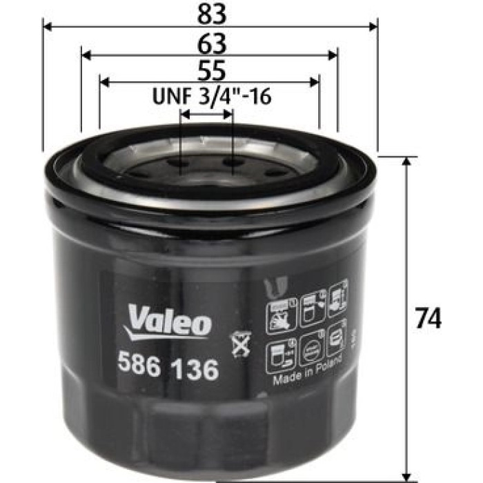 Valeo Ölfilter 586136 Valeo Ölfilter 586136