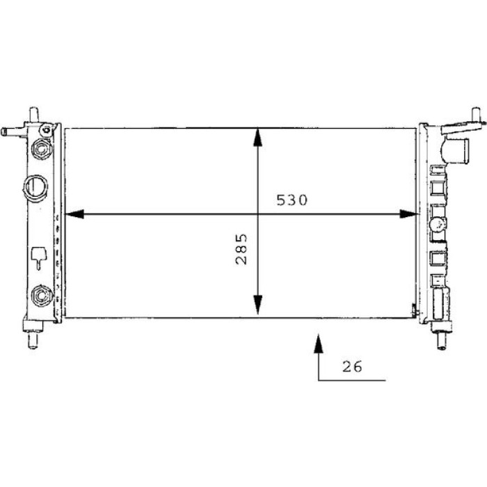 MAHLE Motorkühler / Wasserkühler CR 269 000S, Automatikgetriebe, ohne Klimaanlage, Netz 530 x 285 x 34 mm – u. a. für Opel Corsa B (S93), Opel Tigra (S93), Opel Combo Kasten/Großraumlimousine (71_) – OE Nummer 1300150 - l MAHLE Motorkühler / Wasserkühler CR 269 000S, Automatikgetriebe, ohne Klimaanlage, Netz 530 x 285 x 34 mm – u. a. für Opel Corsa B (S93), Opel Tigra (S93), Opel Combo Kasten/Großraumlimousine (71_) – OE Nummer 1300150 - l