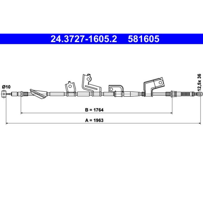 ATE Handbremsseil 24.3727-1605.2 ATE Handbremsseil 24.3727-1605.2