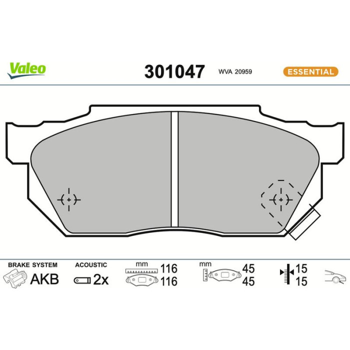 301047 Valeo Bremsbelagsatz 301047