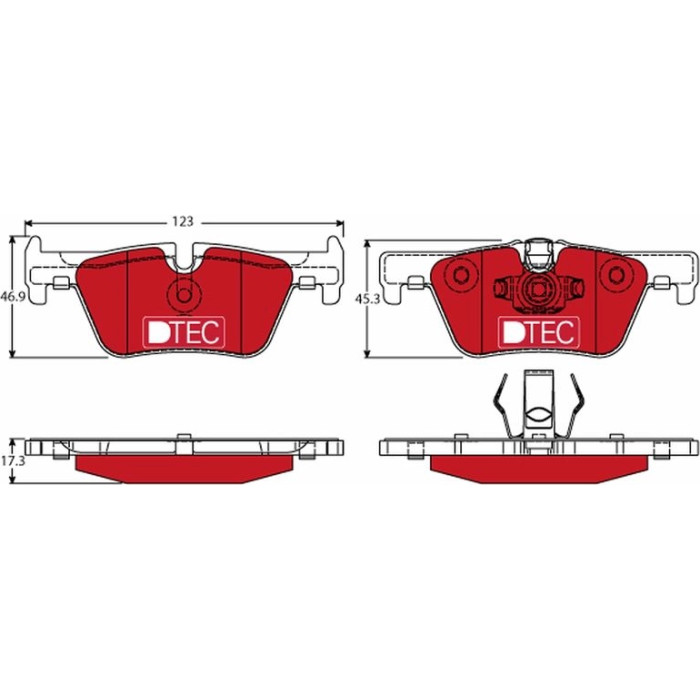 TRW Bremsbeläge Hinterachse DTEC GDB1919DTE TRW Bremsbeläge Hinterachse DTEC GDB1919DTE