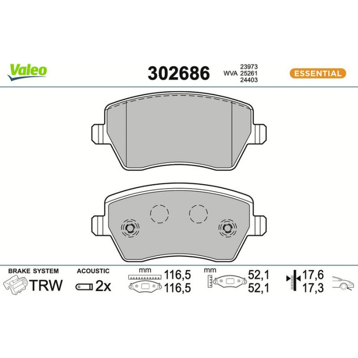 Valeo Bremsbelagsatz 302686