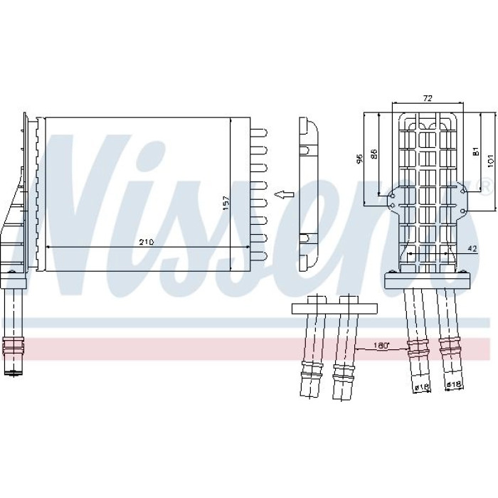 Nissens Heizungskühler PKW 73258 Nissens Heizungskühler PKW 73258