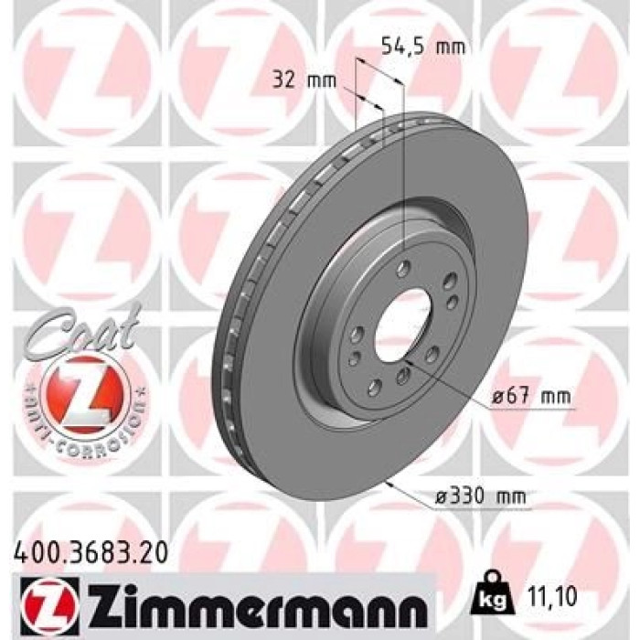 Zimmermann Bremsscheibe Vorderachse 400.3683.20 Zimmermann Bremsscheibe Vorderachse 400.3683.20