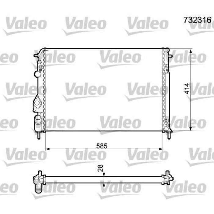 Valeo Motorkühler 732316 Valeo Motorkühler 732316
