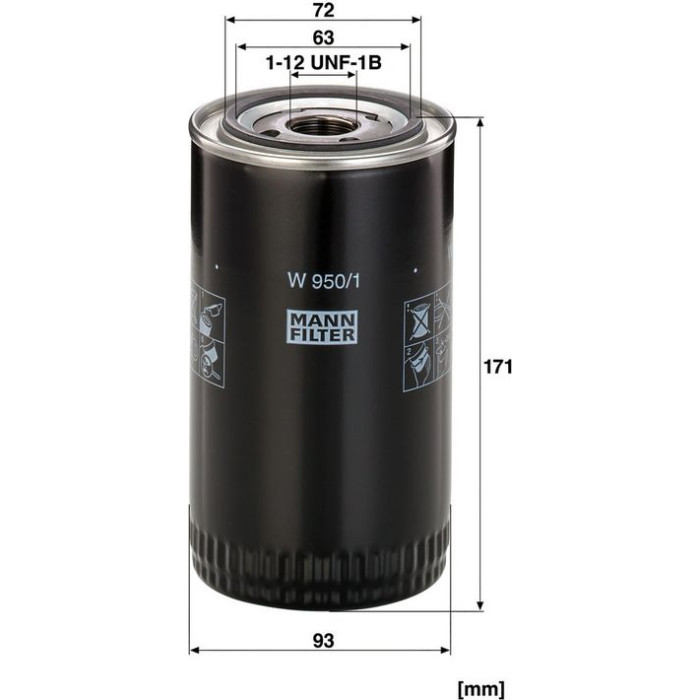 W 950/1 MANN-FILTER Ölfilter LKW W 950/1 W 950/1 MANN-FILTER Ölfilter LKW W 950/1