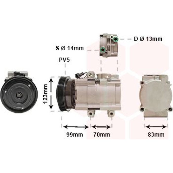Van Wezel Klimakompressor 8200K138 Van Wezel Klimakompressor 8200K138