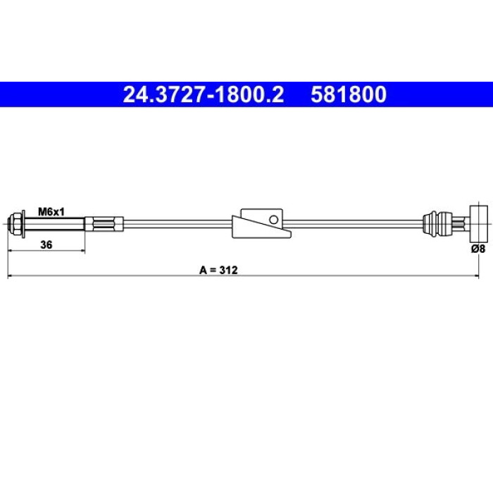 ATE Handbremsseil 24.3727-1800.2 ATE Handbremsseil 24.3727-1800.2