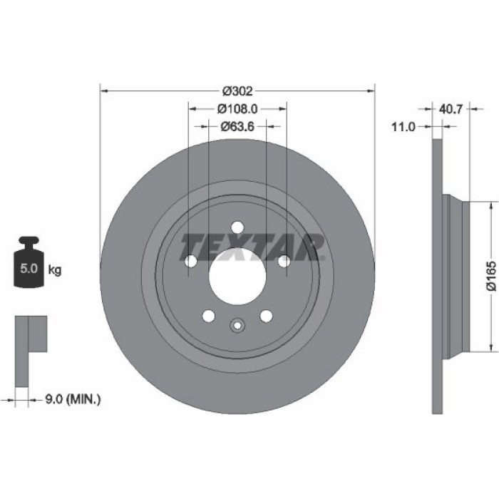 Textar Bremsscheibe 92162903 Textar Bremsscheibe 92162903