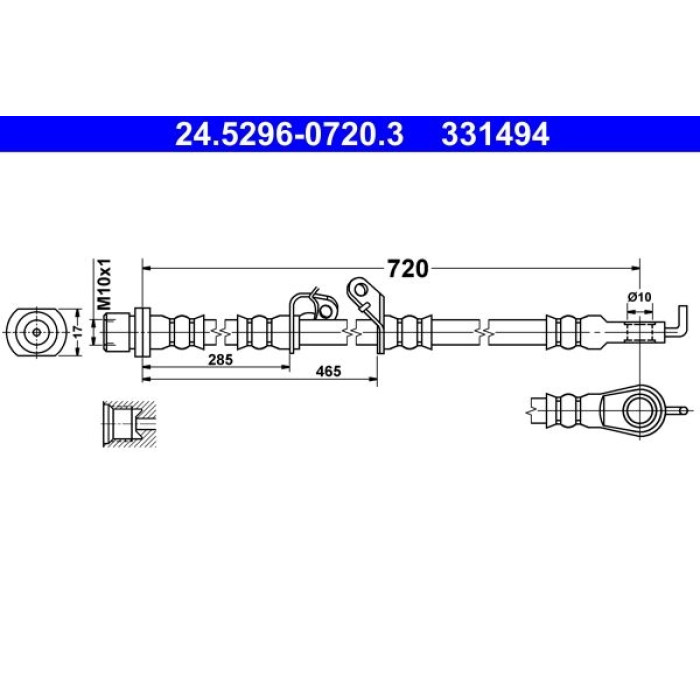 ATE Bremsschlauch 24.5296-0720.3 ATE Bremsschlauch 24.5296-0720.3