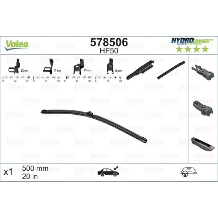 578506 Valeo HydroConnect Front LHD 578506 - 50 cm 578506 Valeo HydroConnect Front LHD 578506 - 50 cm