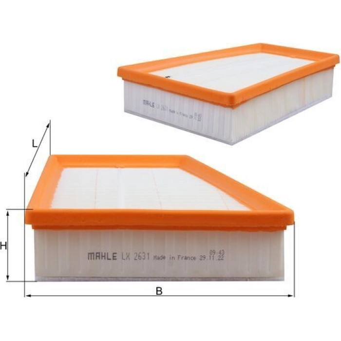 MAHLE Luftfilter LX 2631 MAHLE Luftfilter LX 2631