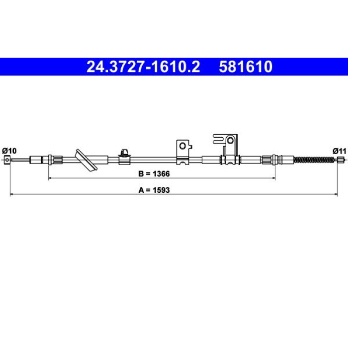 ATE Handbremsseil 24.3727-1610.2 ATE Handbremsseil 24.3727-1610.2
