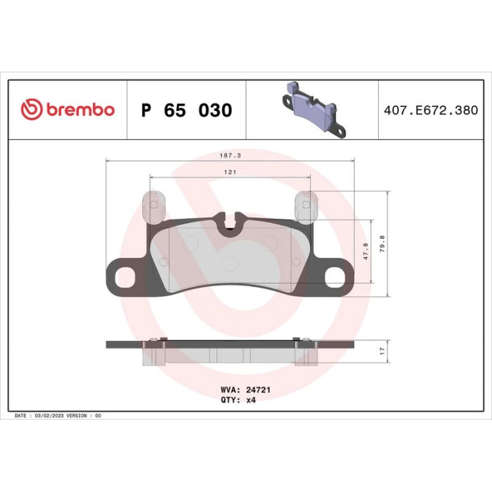 BREMBO Bremsklötze HA P 65 030 BREMBO Bremsklötze HA P 65 030