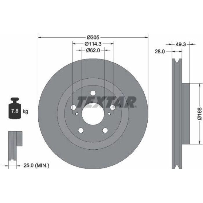 Textar Bremsscheibe 92304305 Textar Bremsscheibe 92304305