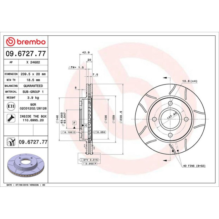 09.6727.77 Brembo Max Bremsscheibe Vorderachse, Ø 240 × 20 mm, geschlitzt, innenbelüftet, UV-beschichtet – 09.6727.77 09.6727.77 Brembo Max Bremsscheibe Vorderachse, Ø 240 × 20 mm, geschlitzt, innenbelüftet, UV-beschichtet – 09.6727.77