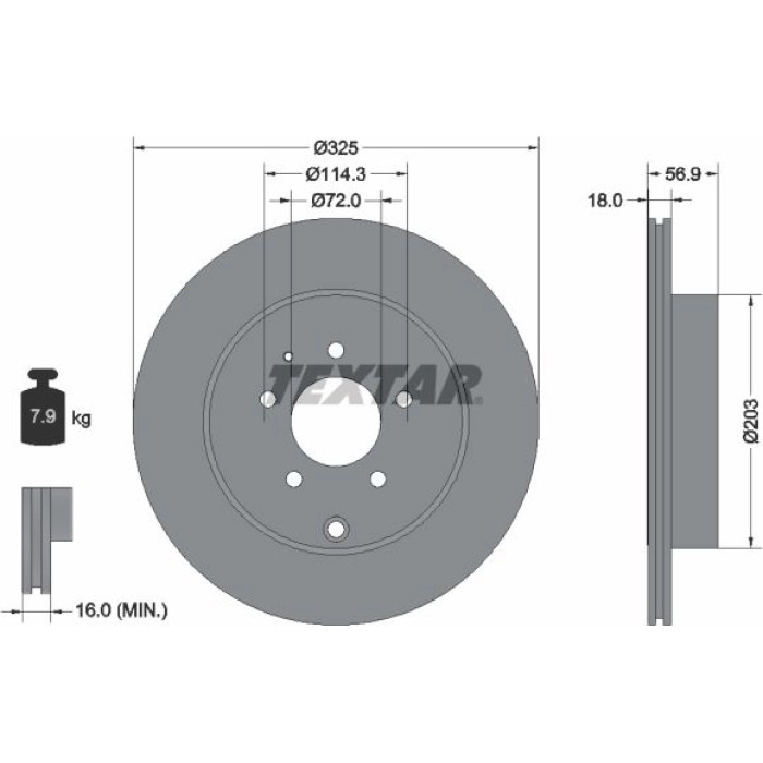 Textar Bremsscheibe 92223603 Textar Bremsscheibe 92223603