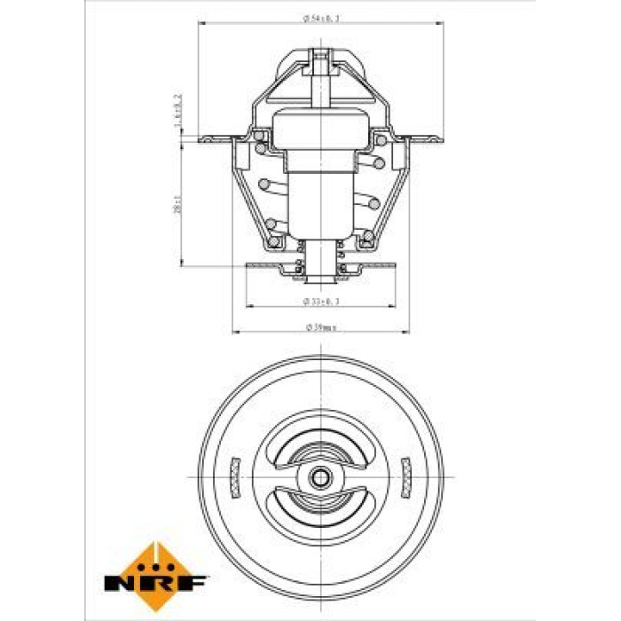 NRF Kühlmittelthermostat 725036 NRF Kühlmittelthermostat 725036