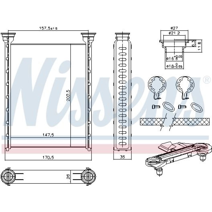 Nissens Heizungskühler PKW 707214 Nissens Heizungskühler PKW 707214