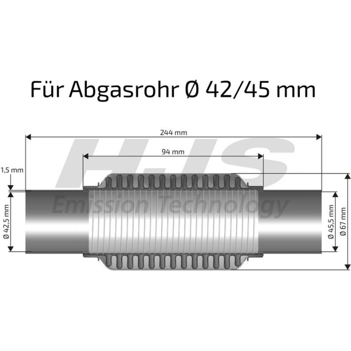 Flexrohr mit Schellen 83 00 8412 Flexrohr mit Schellen 83 00 8412