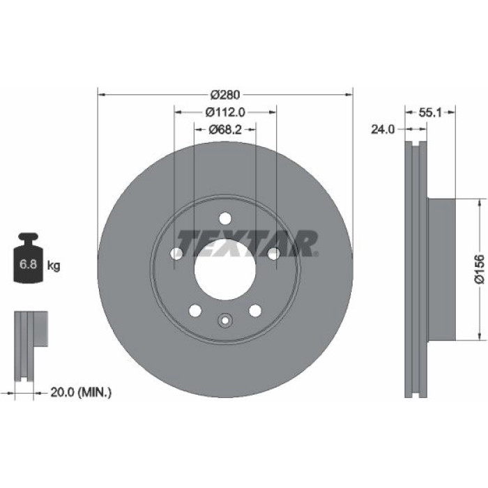Textar Bremsscheibe 92083805 Textar Bremsscheibe 92083805