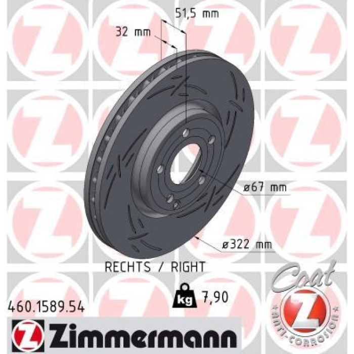Zimmermann Bremsscheibe 460.1589.54 Zimmermann Bremsscheibe 460.1589.54