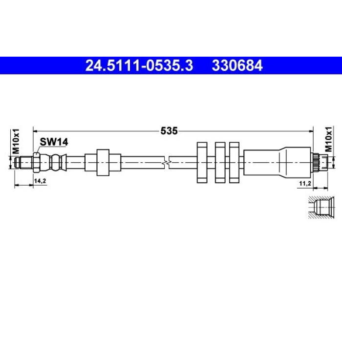 ATE Bremsschlauch 24.5111-0535.3 ATE Bremsschlauch 24.5111-0535.3