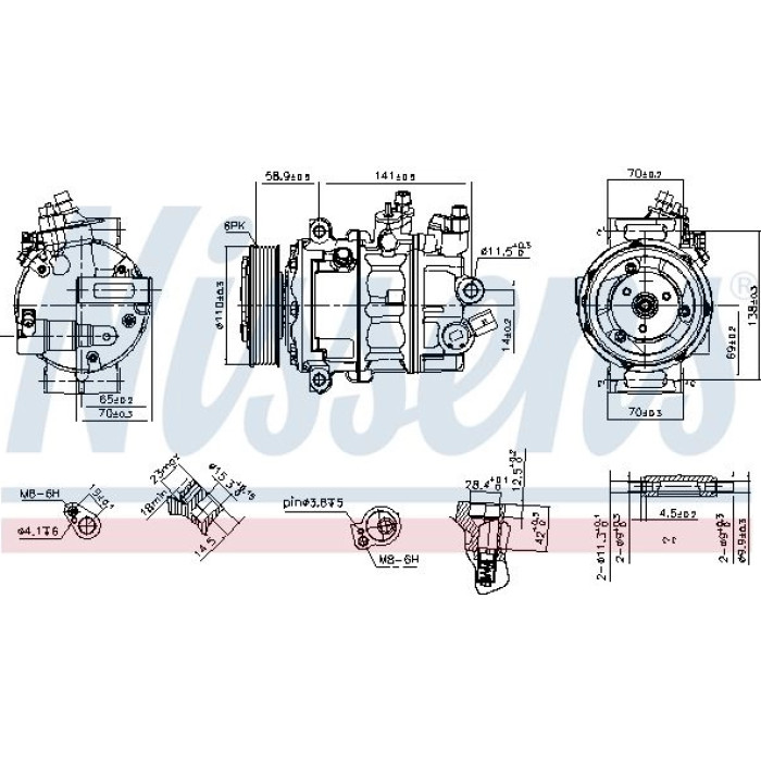 Nissens Klimakompressor PKW 890608 Nissens Klimakompressor PKW 890608