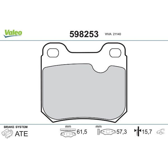 Valeo Bremsbelagsatz 598253 Valeo Bremsbelagsatz 598253