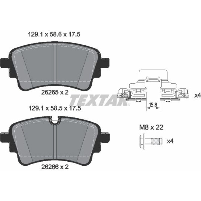Textar Bremsbelagsatz 2626503 Textar Bremsbelagsatz 2626503