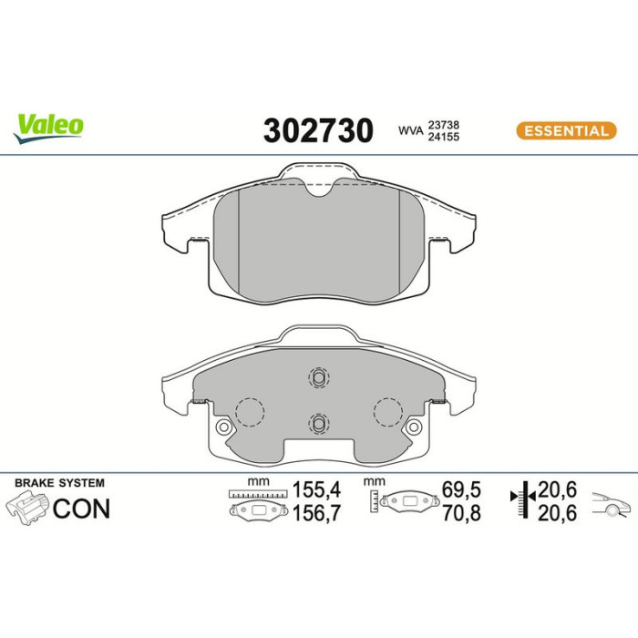 Valeo Bremsbelagsatz 302730