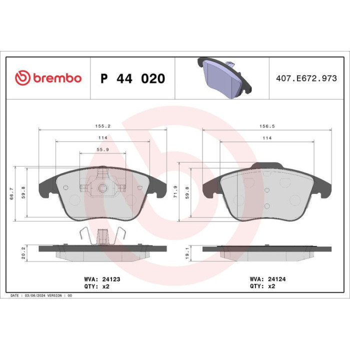 BREMBO Bremsklötze VA P 44 020 BREMBO Bremsklötze VA P 44 020