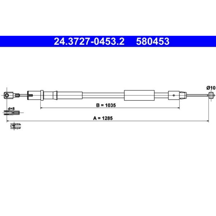 ATE Handbremsseil 24.3727-0453.2 ATE Handbremsseil 24.3727-0453.2