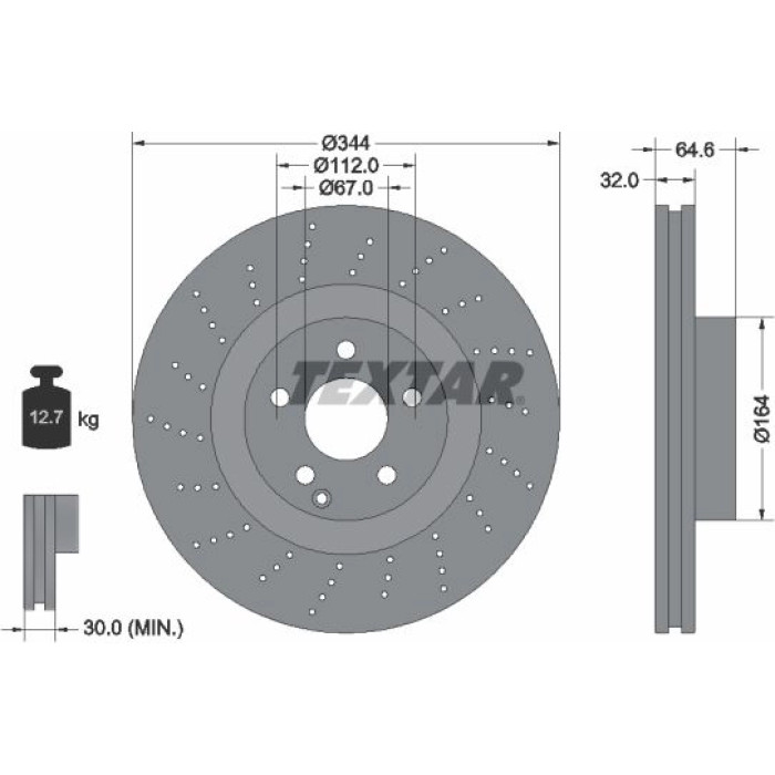 Textar Bremsscheibe 92224605 Textar Bremsscheibe 92224605
