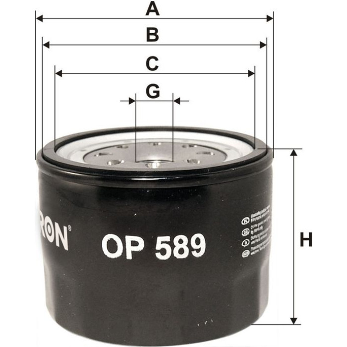 OP 589 Filtron Ölfilter OP 589 OP 589 Filtron Ölfilter OP 589