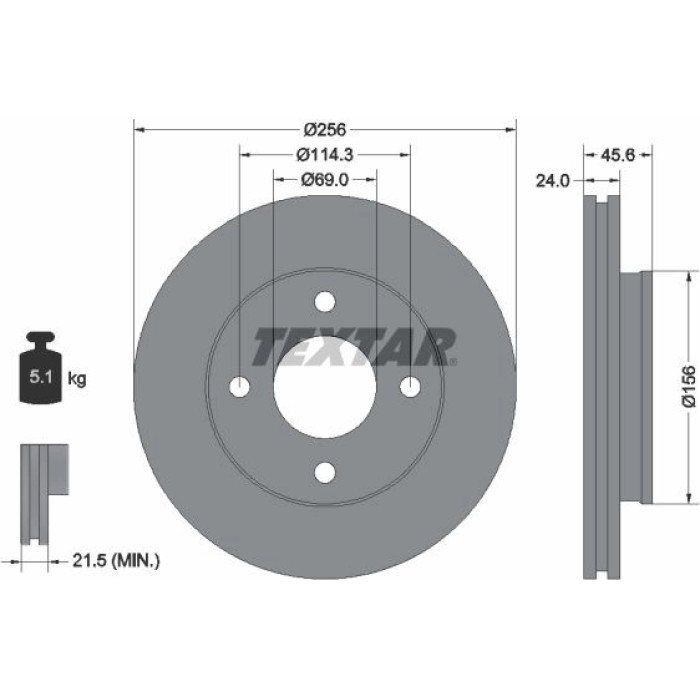Textar Bremsscheibe 92134803 Textar Bremsscheibe 92134803