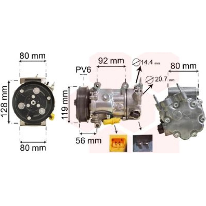 Van Wezel Klimakompressor 0900K255 Van Wezel Klimakompressor 0900K255
