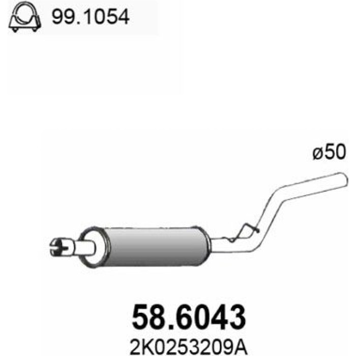 ASSO Mittelschalldämpfer 58.6043 ASSO Mittelschalldämpfer 58.6043