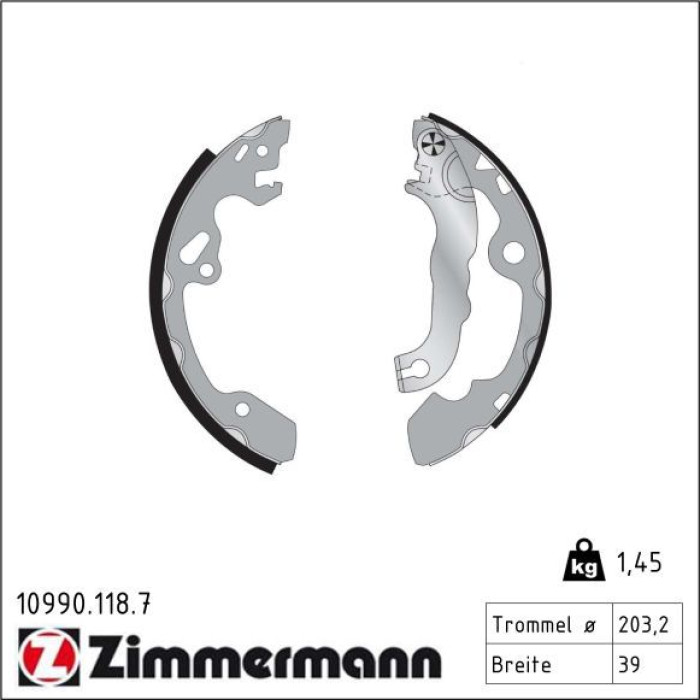 ZIMMERMANN Bremsbacken 10990.118.7 ZIMMERMANN Bremsbacken 10990.118.7