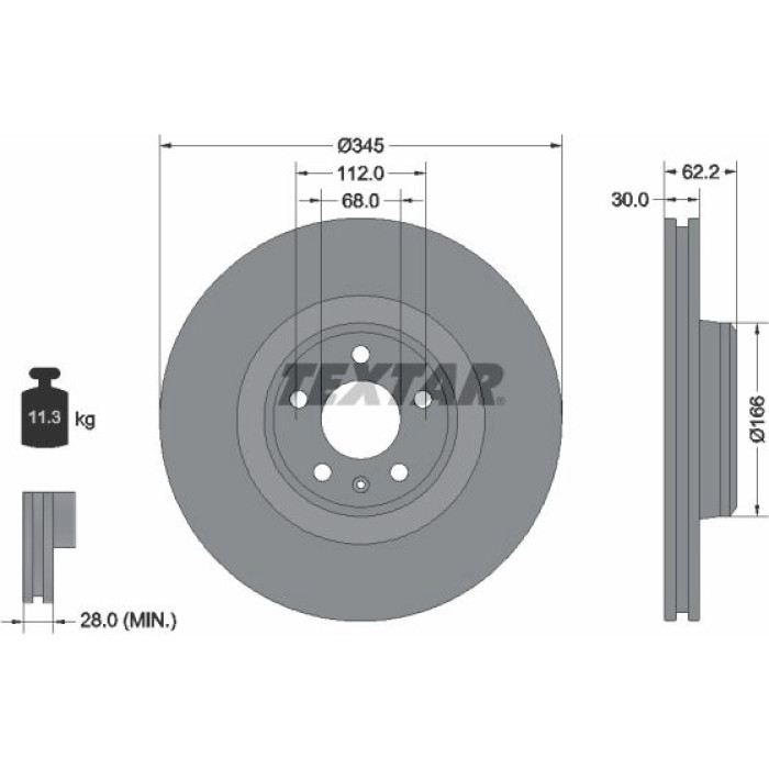 Textar Bremsscheibe 92294305 Textar Bremsscheibe 92294305