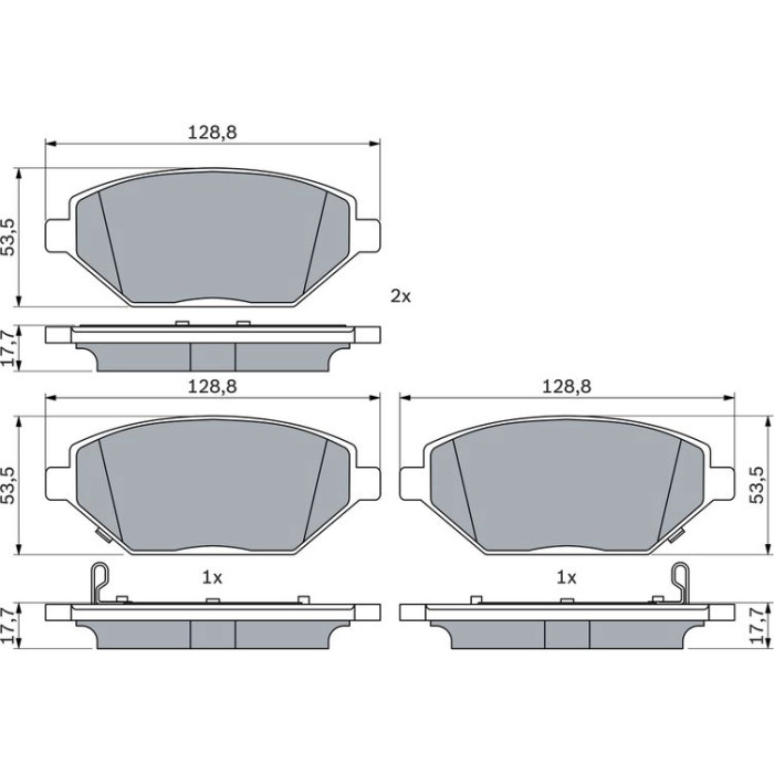 Bosch Bremsbelagsatz 0 986 424 843 Bosch Bremsbelagsatz 0 986 424 843