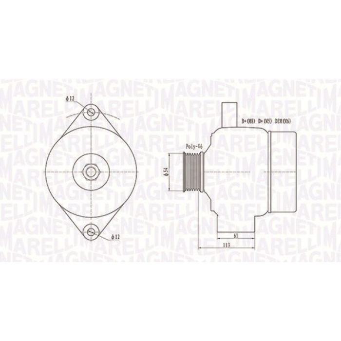 Magneti Marelli Lichtmaschine 063731952010 Magneti Marelli Lichtmaschine 063731952010