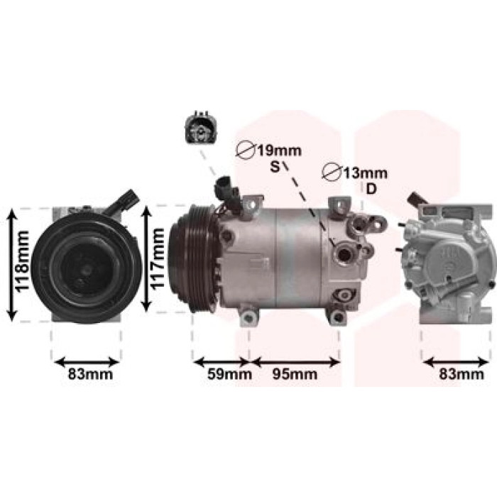 Van Wezel Klimakompressor 8200K323 Van Wezel Klimakompressor 8200K323