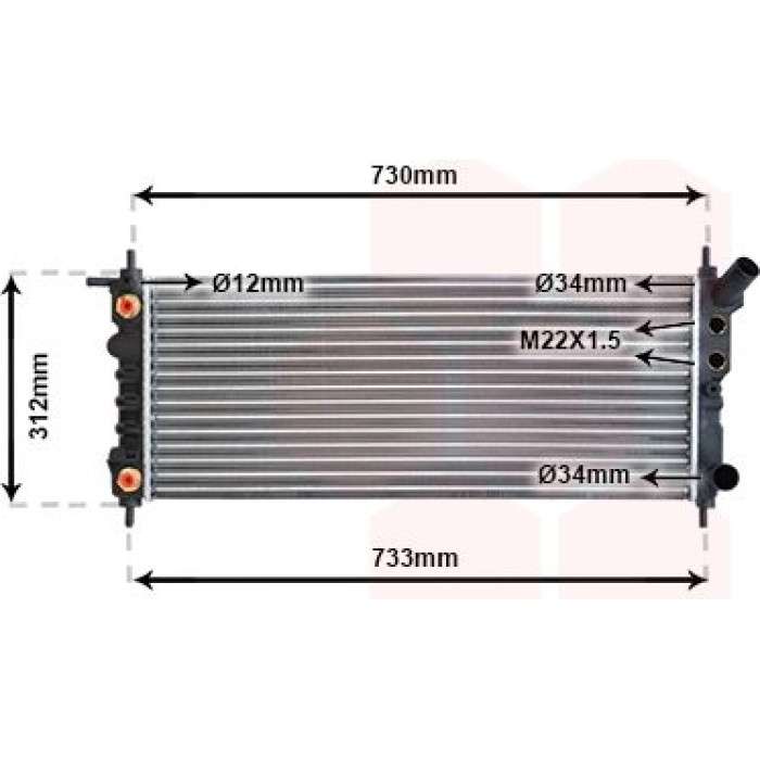 Van Wezel Motorkühler 37002264 Van Wezel Motorkühler 37002264