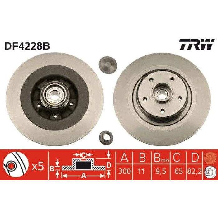 TRW Bremsscheibe DF4228BS TRW Bremsscheibe DF4228BS