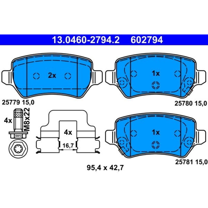 ATE Bremsbelagsatz 13.0460-2794.2 ATE Bremsbelagsatz 13.0460-2794.2